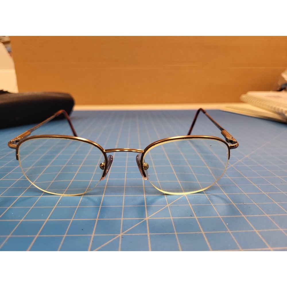 Joseph Olive 140 Eyeglass Frames Half‎ Rim Gold Tone 51-21 Glasses Spectacles